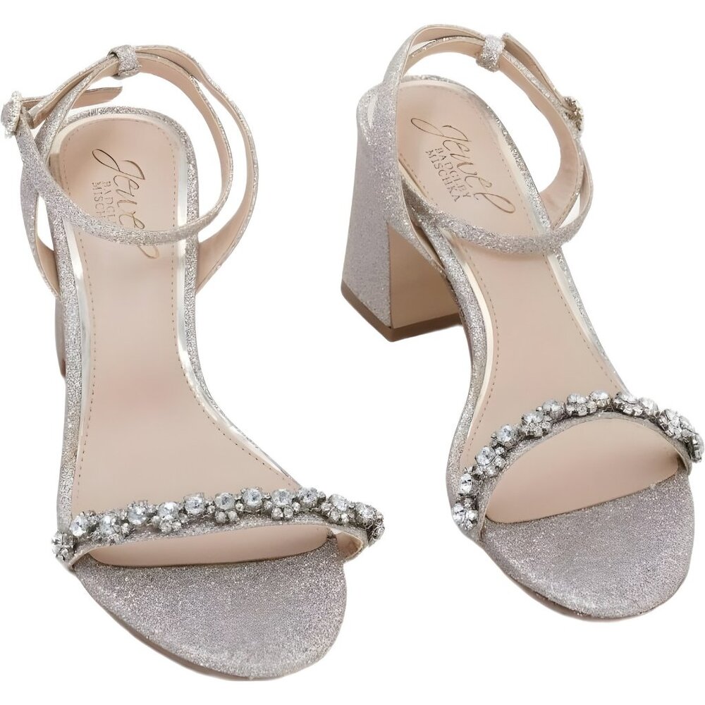 Jewel Badgley Mischka Alyna Bejeweled Block Heel Women's US 5.5
